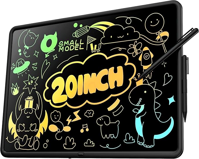 20 Inch LCD Writing Tablet for Kids, Large Drawing Pad, Doodle Board, Rechargeable Drawing Board, Educational & Learning Kids Toys, Creative Birthday Gifts-BubblyBeeBaby