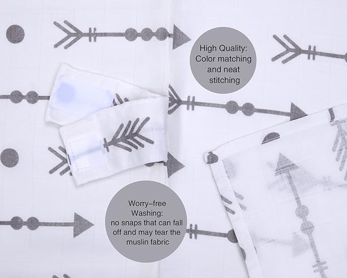 Rquite Car Seat Covers for Babies, 100% Muslin Carseat Cover Boys Girls, Lightweight Infant Car Seat Canopy, Soft Breathable Baby Carrier Cover, Summer Stroller Cover (Grey Arrow)-BubblyBeeBaby