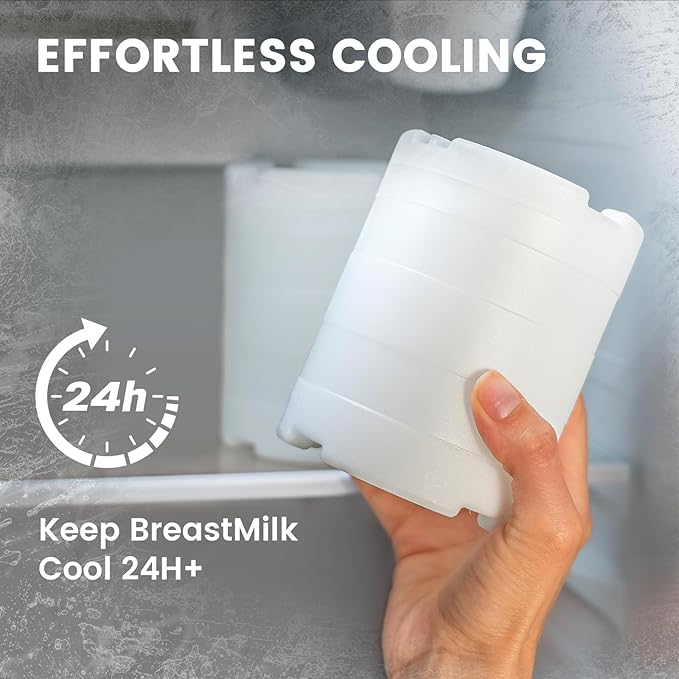 22oz Breast Milk Cooler for Work and Travel, 24 Hours All-Day Cooling, Large Capacity Portable Breastmilk Chiller with 2pcs Breastmilk Storage Bottle, Baby Feeding Essentials-BubblyBeeBaby