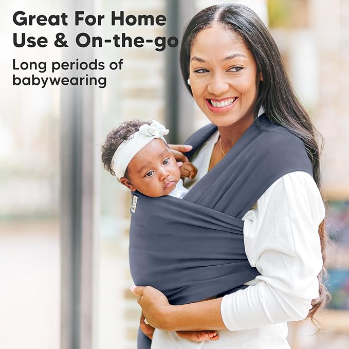 KeaBabies Baby Wrap Carrier - All in 1 Original Baby Carrier Newborn to Toddler Sling, Easy to Wear, Hands Free Bonding, Lightweight, Breathable Infant Wraps (Raven)-BubblyBeeBaby