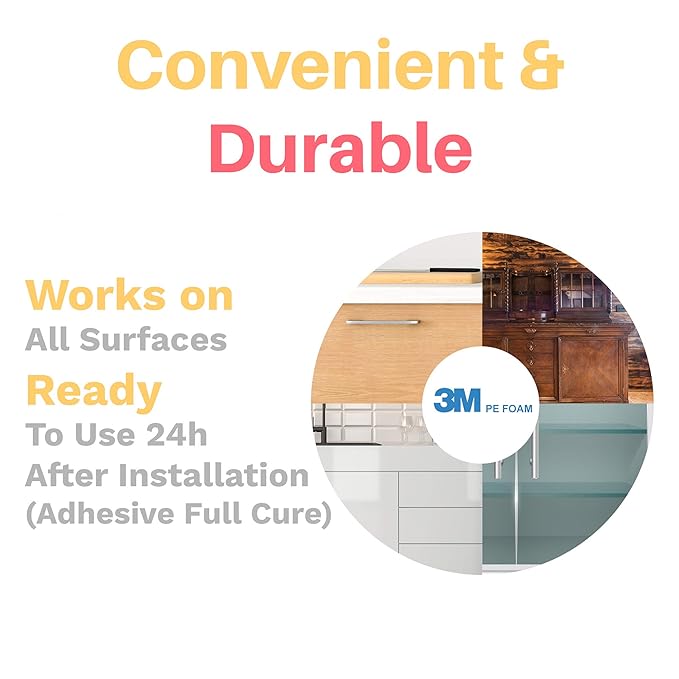 Inaya 16-Pack Cabinet Locks, Child Safety Latches - Baby Proofing Cabinets and Drawer Locks - 3M Adhesive - No Drilling & No Tools Required - Child Proof Your Home-BubblyBeeBaby