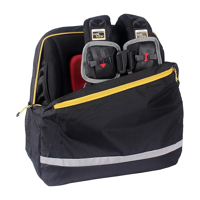 Extra Small Black RideSafer Travel Vest & TravelSmarter Booster Seat Combo, Lightweight, Compact, Portable Car Seat - Perfect for Travel and Everyday Child Safety-BubblyBeeBaby