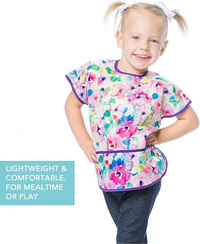 Bumkins Bibs - Toddler Bibs, Waterproof, Large for 1-3 Years, Short Sleeve-BubblyBeeBaby