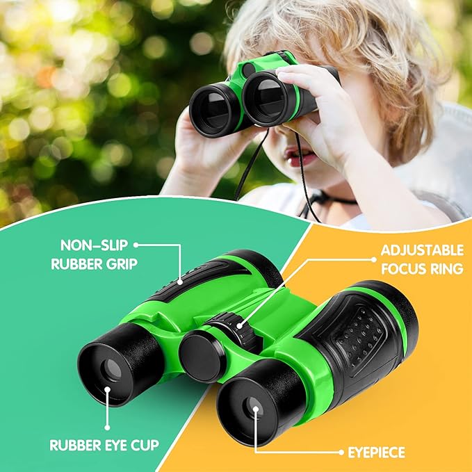 INNOCHEER Kids Explorer Kit & Bug Catcher Kit & Safari Costume Kit, Outdoor Exploration Set with Hat, Vest, Butterfly Net and Bugs Book for Boys Girls 3-12 Years Old (Camouflage Green)-BubblyBeeBaby