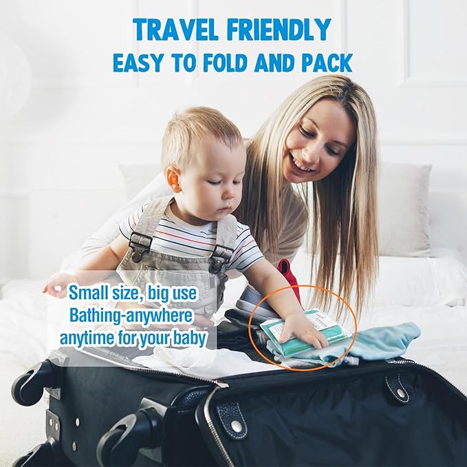 I Inflatable Baby Bathtub, Baby Tubs for Newborns to Toddlers, Infant Bathtub for Baby Travel Essential for Age from 0 to 6 Months,Baby Lounger Pillow for Newborn-BubblyBeeBaby