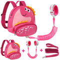 Accmor Toddler Backpack Harness with Safety Leash, Cute Dinosaur Harnesses with Kids Anti Lost Wrist Link, Mini Child Schoolbag with Wristband Tether Strap and Protection Leashes for Baby Girls (Pink)