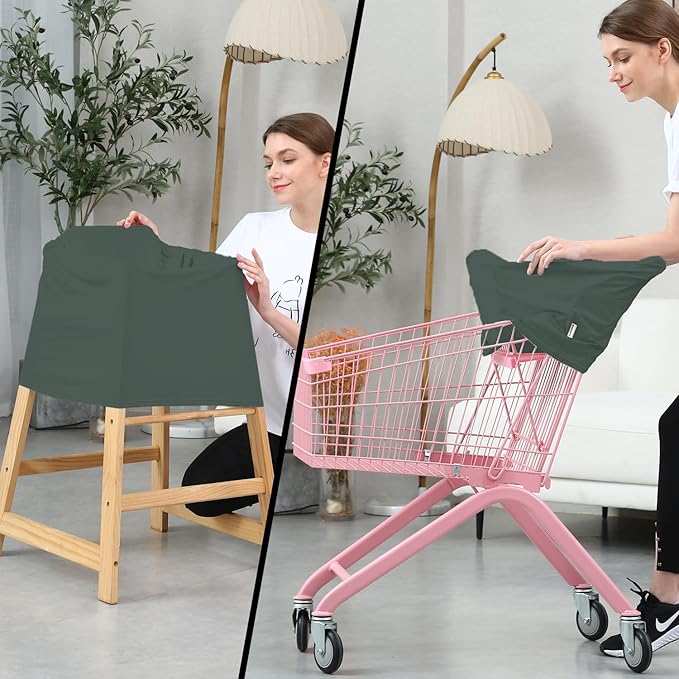 Car Seat Cover Baby for Nursing, Baby Breastfeeding Cover Carseat Canopy Covers, Solid Color Multi-use Nursing Cover for Babies (Roman Green)-BubblyBeeBaby