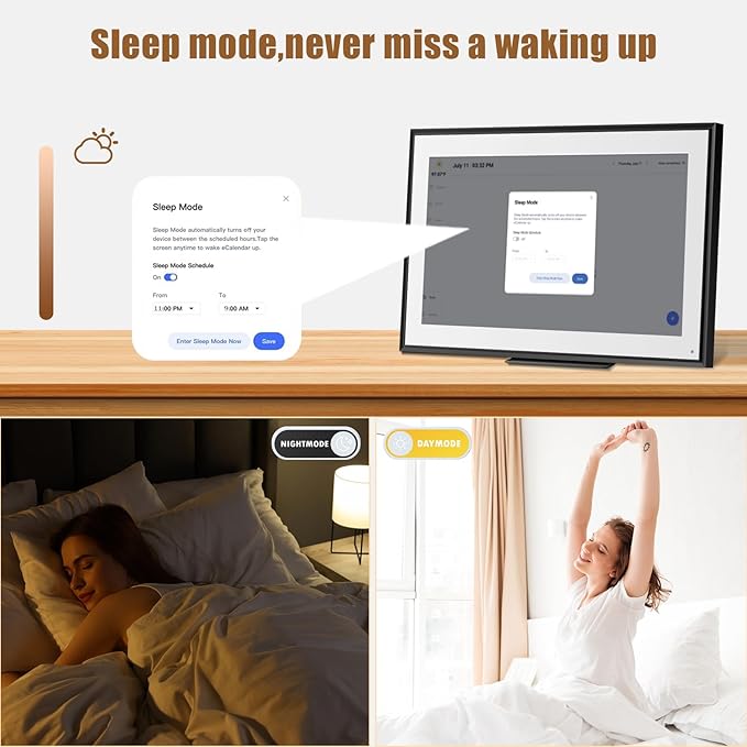 15.6 inch Wall Planner Digital Calendar Electronic Calendar Chore Chart,2025 Smart Touchscreen Full HD Interactive Display for Family Schedules,Wall/Desk Mountable for Seamless Scheduling/Organizing-BubblyBeeBaby