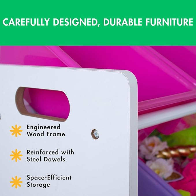 Humble Crew Supersized Toy Storage Organizer with 16 Removable Bins, White/Blue/Pink/Purple – Large Toy Storage for Toddlers Ideal for Kids' Rooms, Playrooms, and Nurseries - Modern Toy Bins for Kids-BubblyBeeBaby