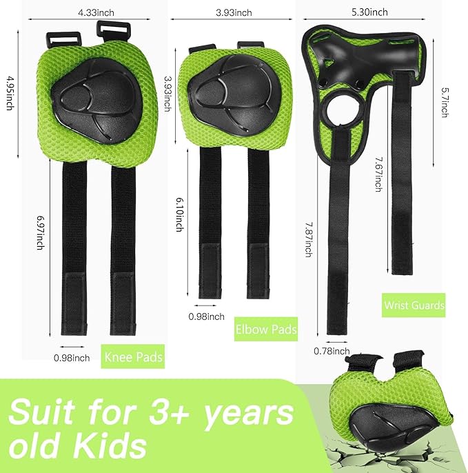 Kids Bike Helmet Set Adjustable Helmet for Ages 3-15 Kids Toddler Boys Girls Youth, Multi-Sport Bicycle Skateboarding Football Rollerskating Scooter Rollerblade Balance Bike Helmets-BubblyBeeBaby