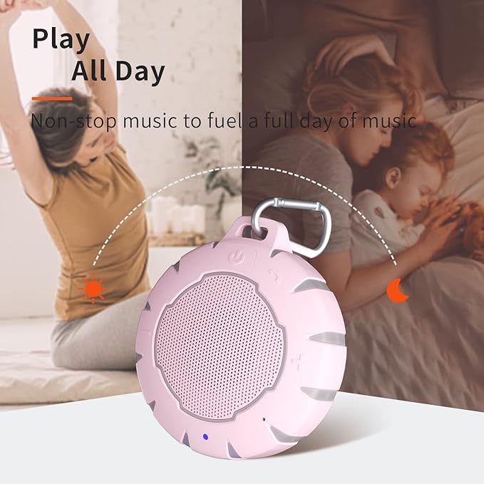 HEYSONG Waterproof Shower Bluetooth Speaker, Durable & Portable with Clear Sound, Ideal for Shower, Pool, Beach & Kayaking – Great Gift for Girls, Women-BubblyBeeBaby