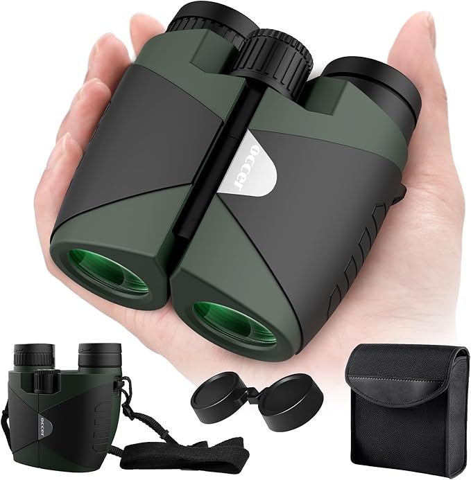 15x30 Compact Binoculars for Adults and Kids - Occer Large View High Powered Binoculars for Bird Watching - Lightweight Easy Focus Binocs with Low Light Vision for Hunting Cruise Ship Travel-BubblyBeeBaby