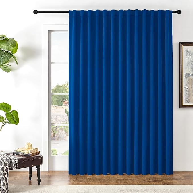 Joydeco Custom Blackout Curtains for Bedroom, 1 Panel Room Darkening Curtains & Drapes for Living Room Window Rod Pocket Back Tab (Custom Size,Royal Blue)-BubblyBeeBaby