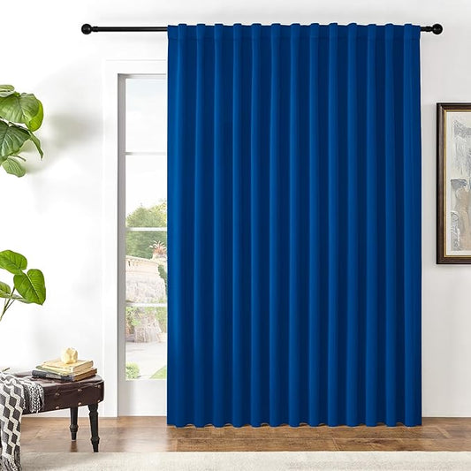 Joydeco Custom Blackout Curtains for Bedroom, 1 Panel Room Darkening Curtains & Drapes for Living Room Window Rod Pocket Back Tab (Custom Size,Royal Blue)-BubblyBeeBaby