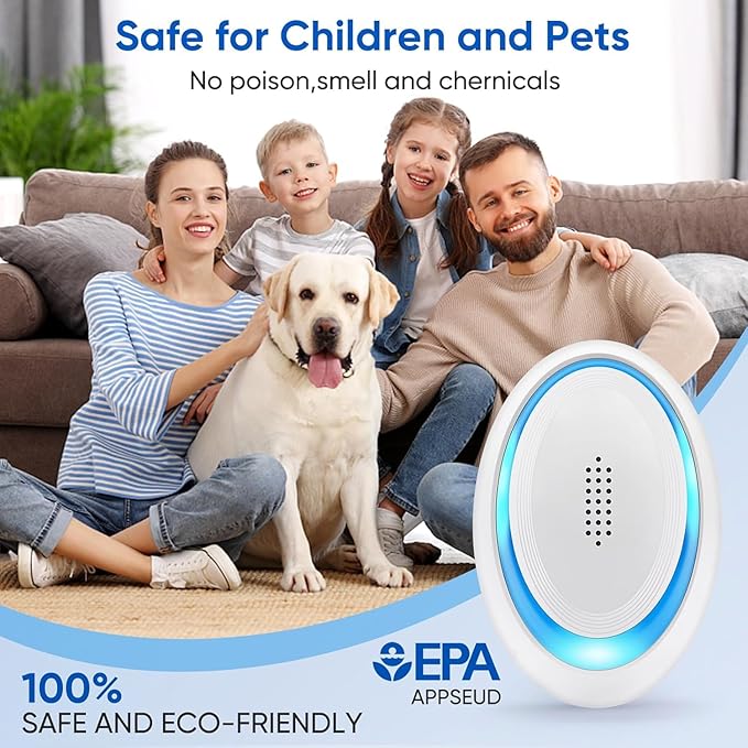 2025 Upgraded Spider Repellent Indoor, 6 Pack Ultrasonic Pest Repeller, Roach Repellent Plug, Roach Repellent Plug for Roach, Rodent, Mouse, Mosquito, Mice, Ant, Bugs Electronic Plug-in Pest Control-BubblyBeeBaby