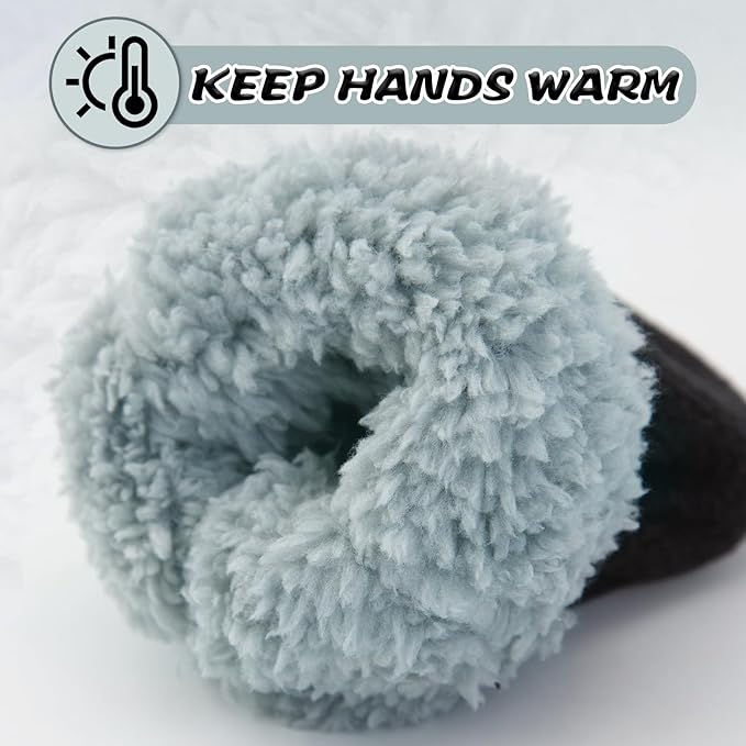 BAVST Baby Toddler Winter Mittens Girls Warm Fleece Lined Gloves Kids Sherpa Lined Mittens for Boys-BubblyBeeBaby