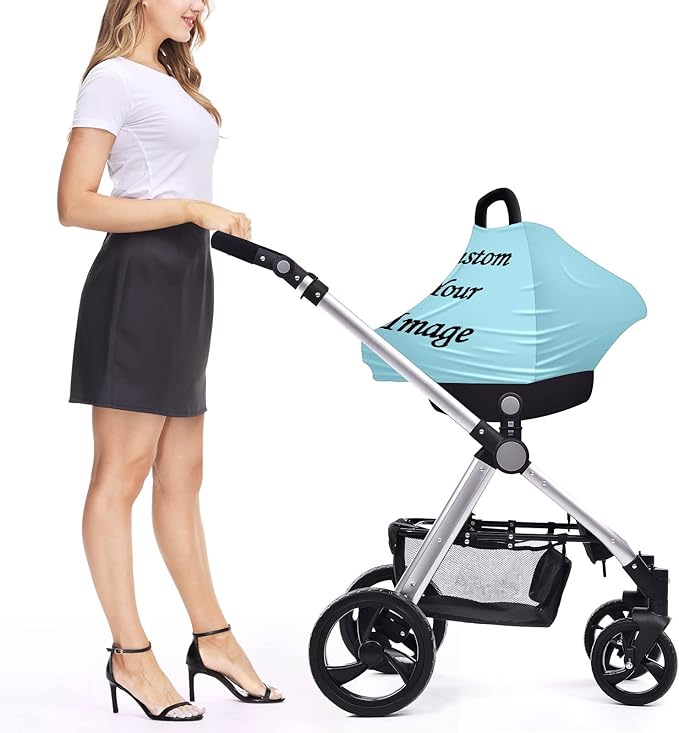 Baby Car Seat Stroller Cover Nursing Cover New Mom Breastfeeding Scarf Soft Stretchy Infant Carrier Cover Car Canopy Coverage-BubblyBeeBaby