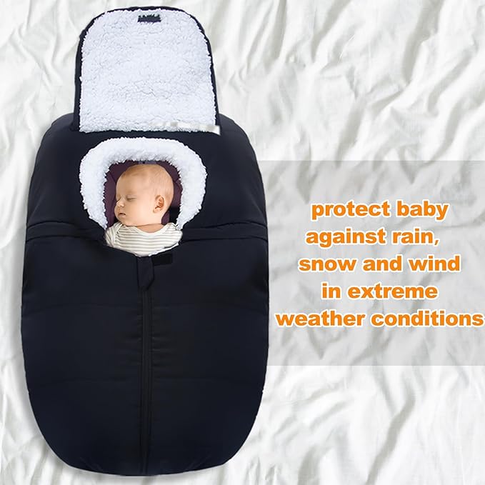 Fairy Baby Winter Car Seat Cover for Babies Carseat– Waterproof, Warm Car Seat Cover Baby – Universal Winter Cover for Back Seat, Infant Car Seat & Baby Carseat（Black）-BubblyBeeBaby