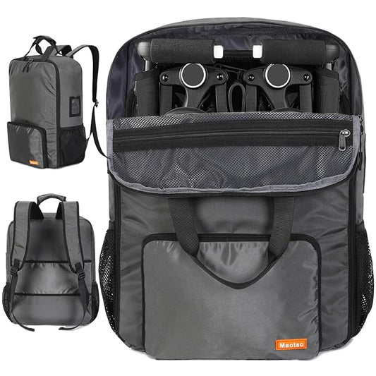 Mactso Stroller Travel Bag Compatible with GB Pockit Air Plus All Terrain and GB Pockit + All City, Lightweight Stroller Travel Backpack for Airplane (Grey, L)-BubblyBeeBaby