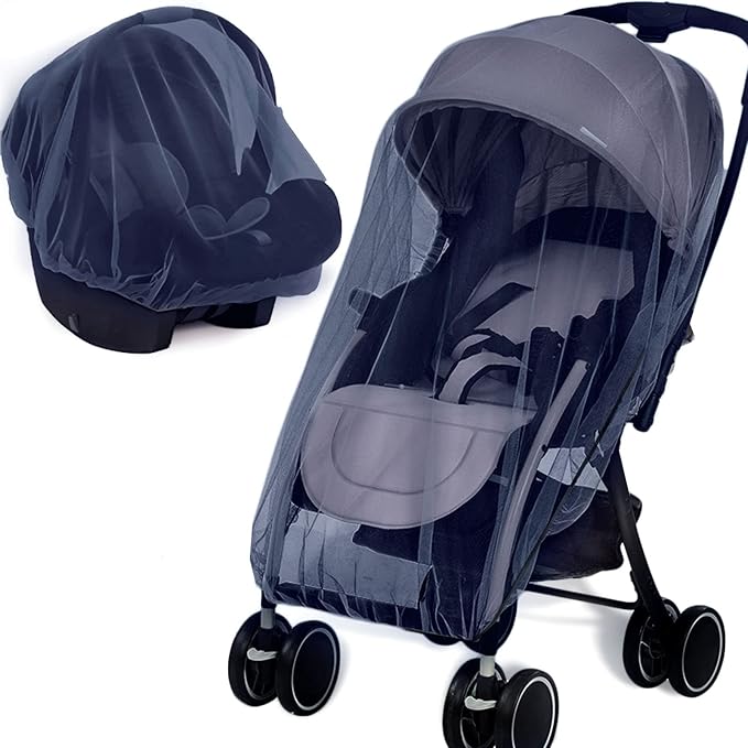 Mosquito Net for Stroller 2Pack - Protective Baby Mosquito Bug Net for Strollers, Bassinets, Cradles, Playards, Pack N Plays and Portable Mini Crib (Navy)-BubblyBeeBaby