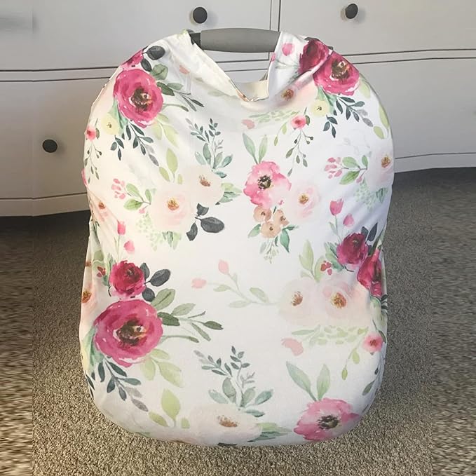 Stretchy Baby Car Seat Cover for Baby Boys and Girls, Multiuse - Nursing Breastfeeding Covers, Shopping Cart/High Chair/Stroller Covers, Infinity Scarf, Car Seat Canopies-BubblyBeeBaby
