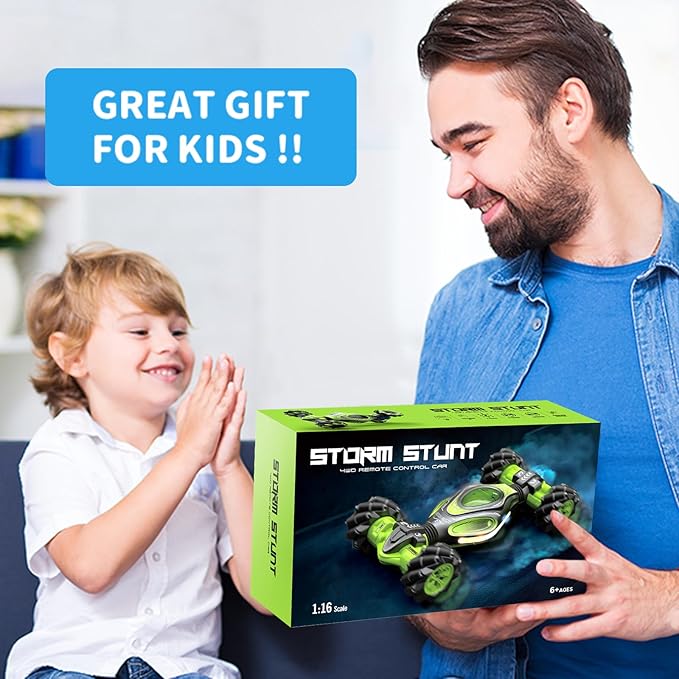 1:12 Hand Gesture Sensing Rc Stunt Car Large Drifting Rc Car with Watch Hand Controlled Twist Cars Offroad 360° Rotation with Lights Music, Birthday Xmas Gifts for Boys Adults Kids-BubblyBeeBaby