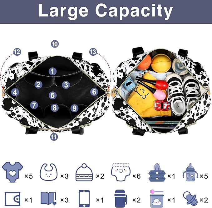 ITIEZY Diaper Bag Tote for Baby - Large Mommy Bag with Portable Changing Pad Pacifier Case, Hospital Bags Travel Baby Bag-BubblyBeeBaby