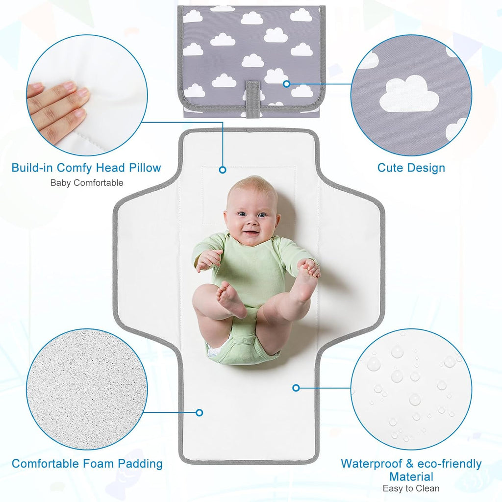 Accmor Portable Diaper Changing Pad, Waterproof Baby Changing Mat, Foldable Travel Diaper Changing Pads for Baby