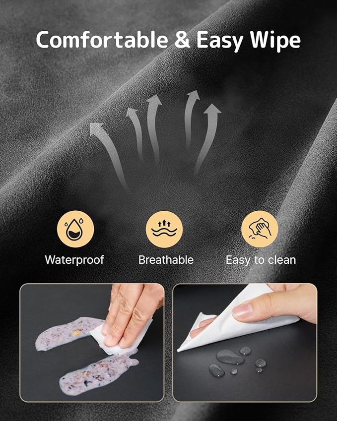 HOMEAL Booster Seat for Kitchen Chair, Breathable Toddler Booster Seat for Dining Table with Backrest and Adjustable Straps, Portable Travel Toddler Booster Seat, Dark Grey-BubblyBeeBaby