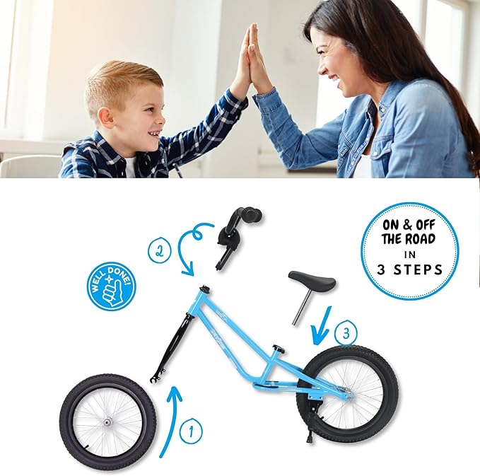 16 Inch Kids Balance Bike for 5-8 Year Old, BMX Kids Bike with No Pedals, Air Rubber Tires, Footrests, Adjustable Height for Big Kids, Boys, Girls-BubblyBeeBaby
