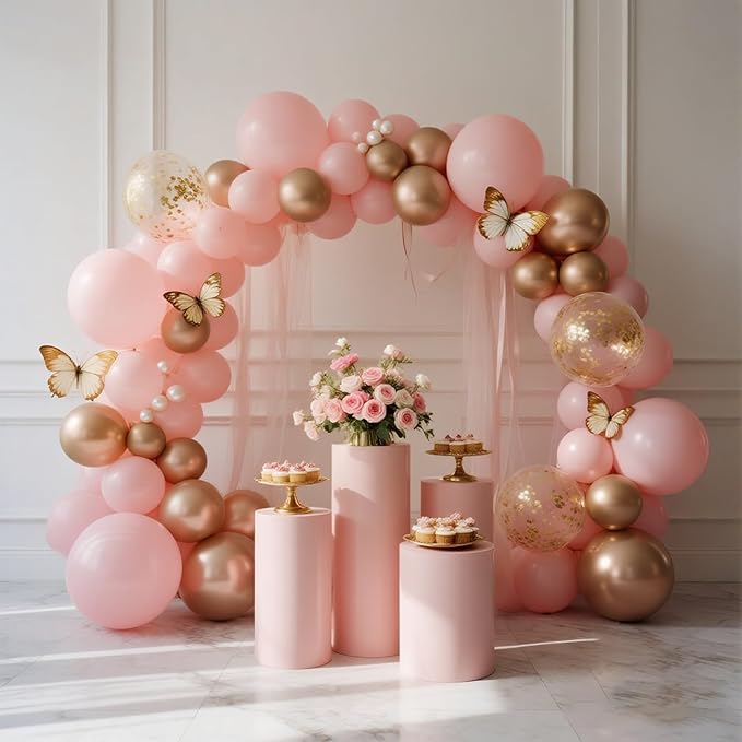 140pcs Pastel Pink Round Balloons Different Sizes 18 12 10 5 Inch Latex Balloons for Arch Decoration Party Balloon Kit for Graduation Birthday Party Wedding Balloon Baby Shower Decoration-BubblyBeeBaby