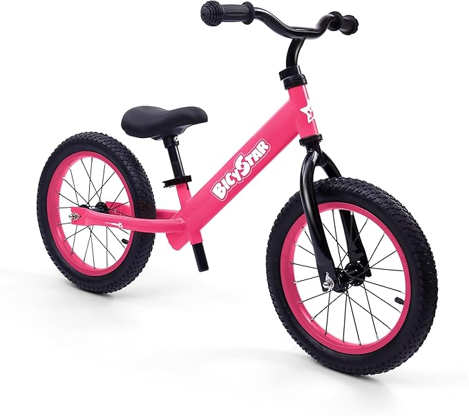 14 Inch Balance Bike for Kids 3-7 Year Old, Kids Bike with No Pedals, Air Rubber Tires, Adjustable Height, Pedalless Kids Bicycle for Boys, Girls-BubblyBeeBaby
