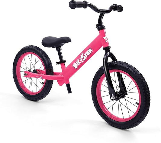 14 Inch Balance Bike for Kids 3-7 Year Old, Kids Bike with No Pedals, Air Rubber Tires, Adjustable Height, Pedalless Kids Bicycle for Boys, Girls-BubblyBeeBaby
