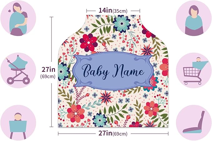Baby Car Seat Stroller Cover Nursing Cover New Mom Breastfeeding Scarf Soft Stretchy Infant Carrier Cover Car Canopy Coverage-BubblyBeeBaby