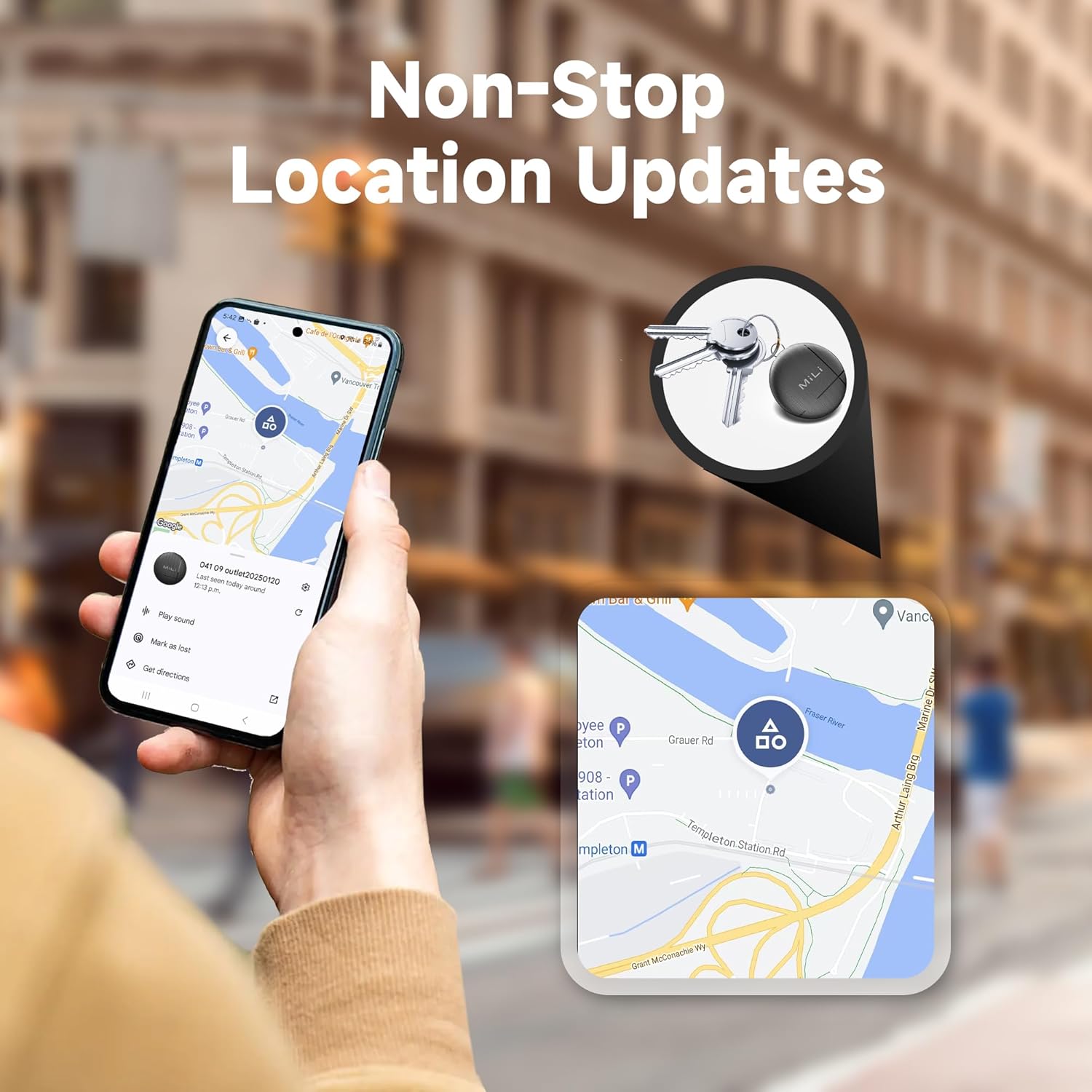 LiTag - Bluetooth Tracker for Android Phones. Google Certified Item Locator. Smart Tracking Tag for Google Find My Device (Find Hub) App. Finder for Keys, Luggage, Suitcase, Backpack, Purse (4 Pack)