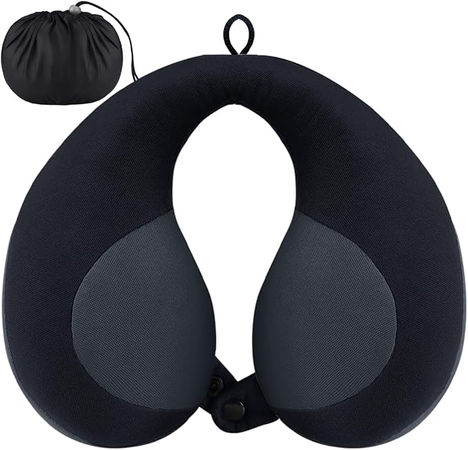 INFANZIA Kids Chin Supporting Travel Neck Pillow, Helps Support Head and Neck, Comfortably Designed for Head, Neck, and Chin Support - Ideal for Toddlers and Children,Black-BubblyBeeBaby