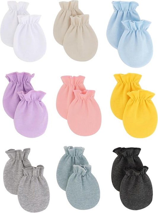 Cute Baby Mittens Newborn, No Scratch Baby Boy Mittens, Baby Girl Hat Gloves for Toddlers, Infant, Newborn-BubblyBeeBaby
