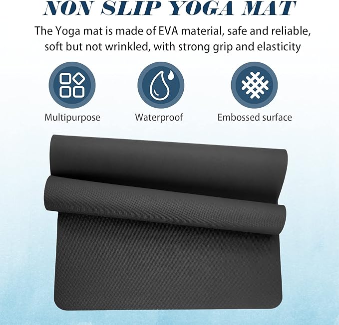 10 Pack Yoga Mats Bulk, 68'' x 24'' x 4mm Thick Yoga Mats for Kids and Adult Gym Mats Bundle Latex Free Exercise Mats with Non Slip Texture for Outdoor Yoga, Pilates or Workout-BubblyBeeBaby