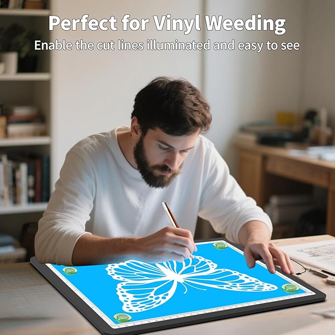 Elice Magnetic A3 Light Board for Diamond Painting, Ultra-Thin Tracing LED Light Box with Side Buttons, Super Bright Diamond Art Light Pad, Light Table for Drawing, Sketching, Weeding Vinyl - Black-BubblyBeeBaby