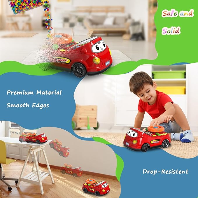 2-in-1 Toddler RC Car & Steering Wheel Toy with Music | Interactive Simulation Driving Adventure Toy for 18+ Months Baby Learning | Gift for 1.5+ Years Old Boys Girls-BubblyBeeBaby