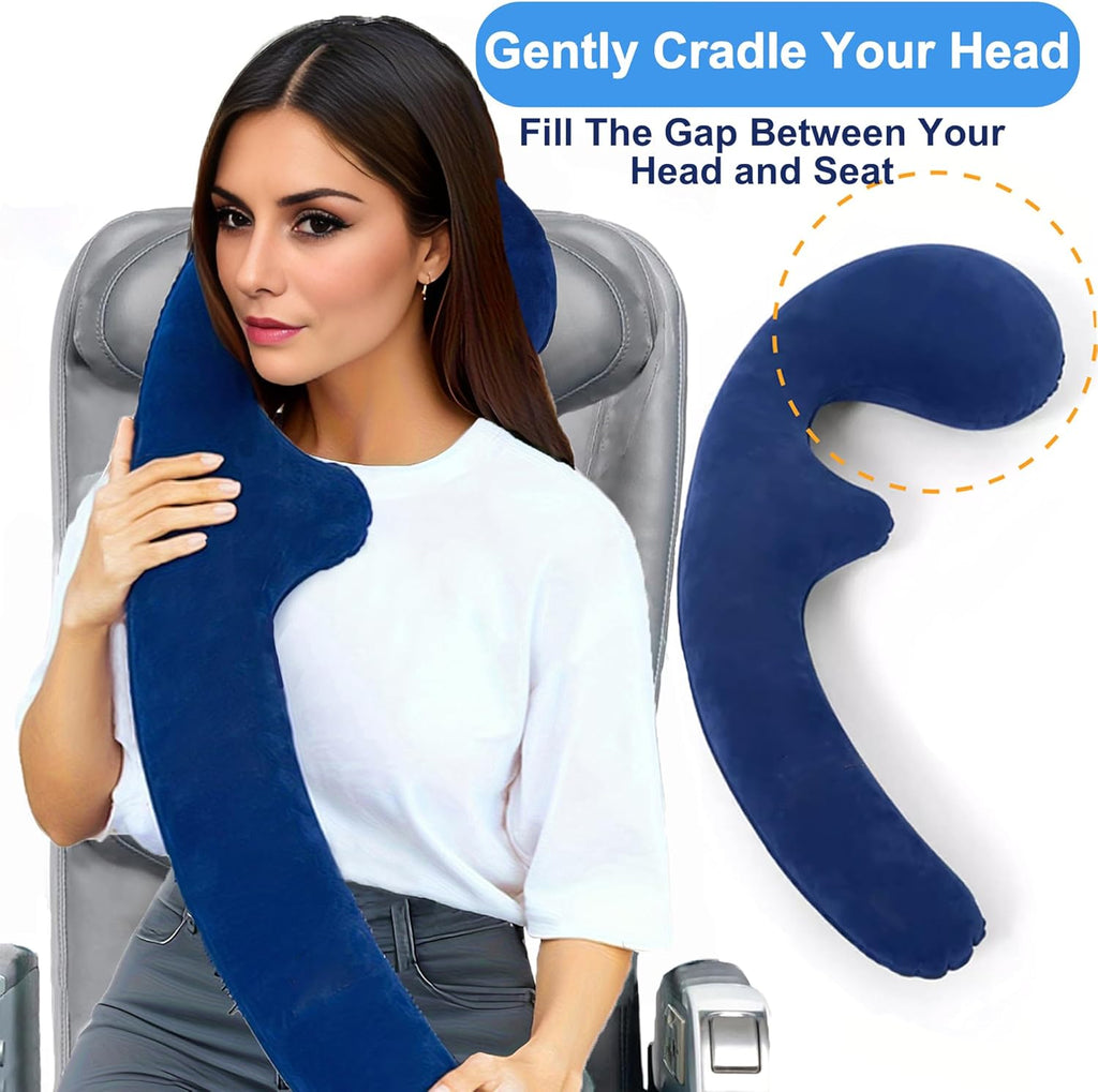 Inflatable Neck Pillow for Traveling on Plane, Inflatable Travel Pillows for Airplanes, Kids Body Pillow, Kids Neck Pillows for Travel, Airplane Pillow for Long Flights