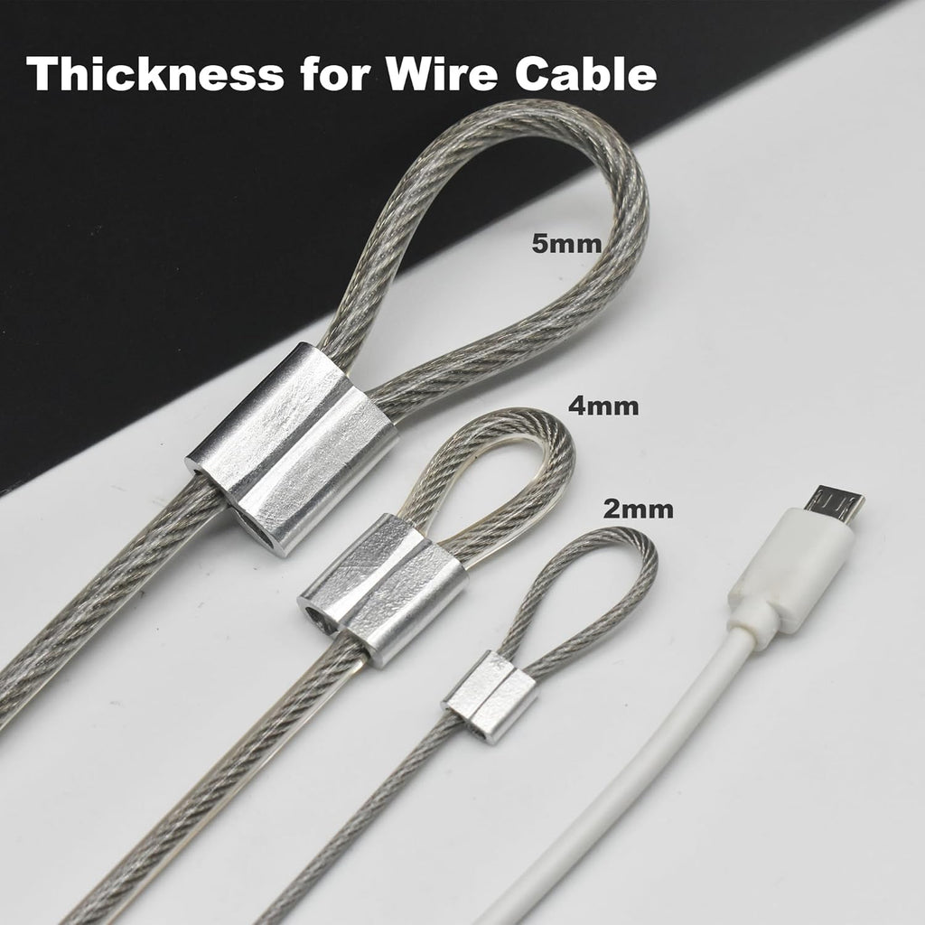 10 Pcs 2mm Wire 12 inch Vinyl Coated Stainless Steel Cable with Loops Short Wire Rope Lanyard Lock Security Chain Link for Outdoor Gates, Clear(2mm x 12inch)