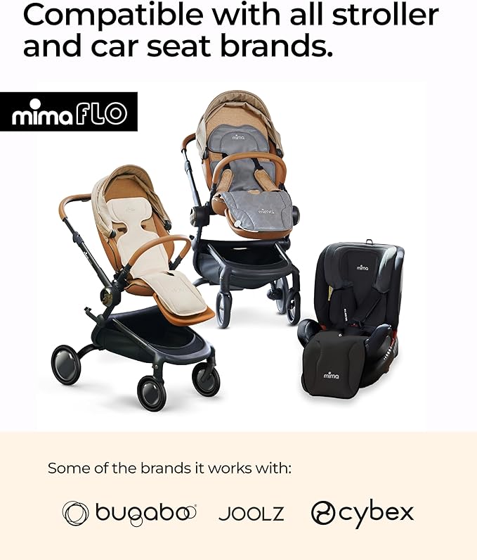 Mima Stroller Cooling Pad with USB Fan Flo Donut | Ultra-Breathable Mesh Seat Liner | External Battery Design for Baby Safety | Universal Fit for 0-4 Years | for Hot Days & Summer-BubblyBeeBaby