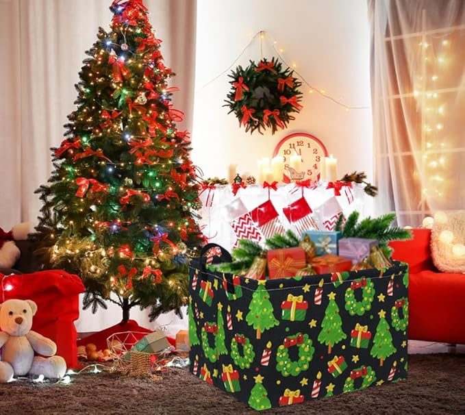 HIYAGON Rectangular Basket Box Organizer for Families - Baby Storage Bin for Boy and Girls - Christmas Room Decor-BubblyBeeBaby