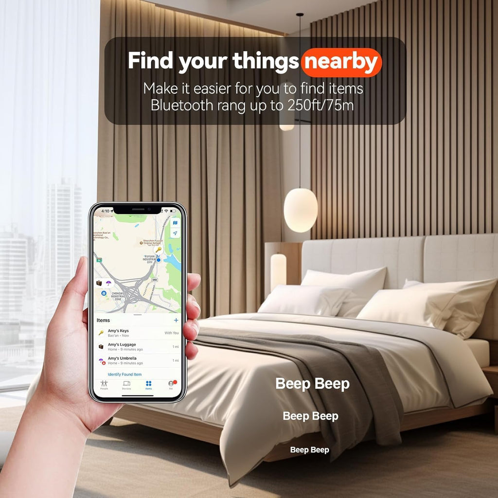 Air Tracker Tag 4 Pack Bluetooth Luggage Tracker tag Locator Works with Apple Find My,Smart Tracker for Suitcase, Bag, Backpack, Wallet,Replaceable Battery Smart tag Item Finder