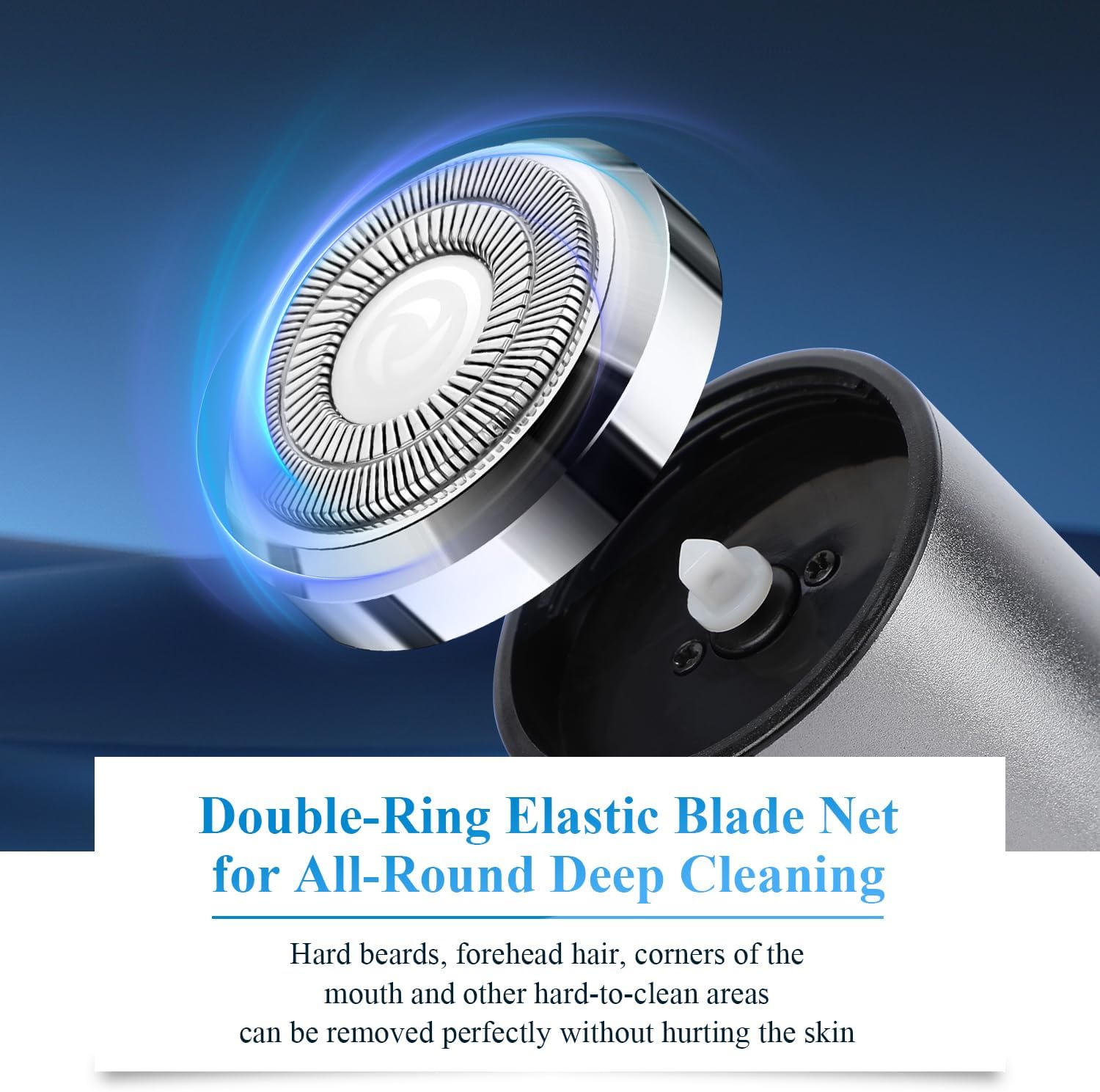 Mini Electric Shaver, Portable Mini Electric Shaver, Pocket Size MiniElectricShaver for Men, USB Rechargeable Waterproof ShaverElectric Beard Trimmer for Home, Car, Office, Business Trip (Blue)