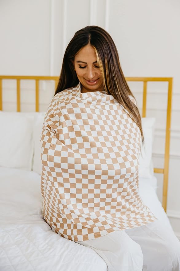 Copper Pearl Multi-Use Cover: Car Seat Covers, Nursing Cover, and Stroller Cover for Sun - Stretchy Fabric, All-Season Use, Stylish Designs, Easy Access for Moms - Rad-BubblyBeeBaby