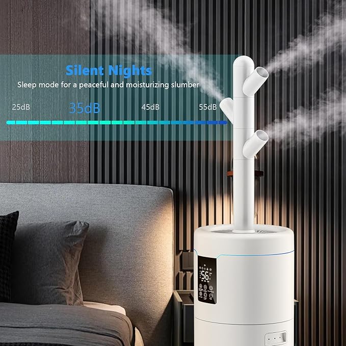 17L/4.5Gal Ultra Large Humidifiers for Bedroom 2000 sq ft, Quiet Humidifiers for Large Room, Tower Humidifier with 4 Mist Mode & Extension Tube for Home School Office Commercial Greenhouse Plants-BubblyBeeBaby