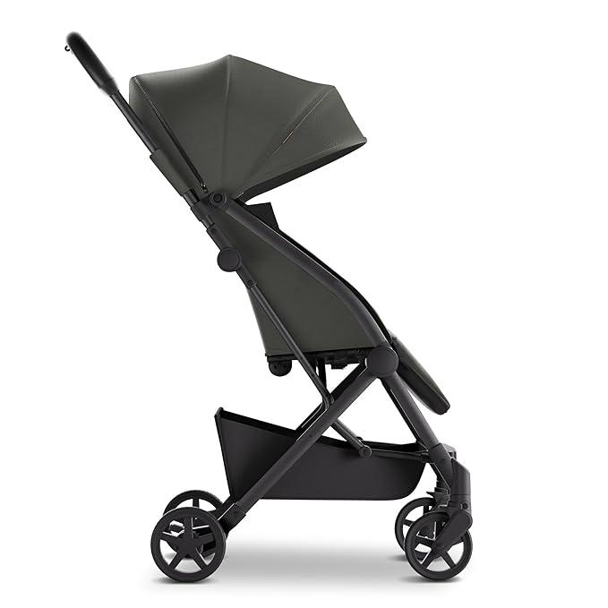 Mompush Lithe V2 Lightweight Travel Stroller, Compact Foldable Baby Stroller with Travel Bag, One-Hand Fold Stroller, Snack Tray, Mechanical Recline Seat, Airplane-Ready, UPF 50+ Canopy & Rain Cover-BubblyBeeBaby