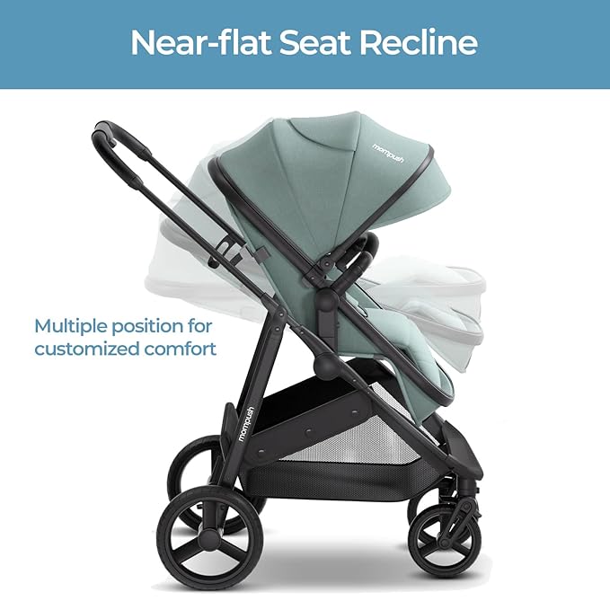 Mompush Wiz 2 in 1 Baby Stroller with Bassinet Mode, Convertible Infant Stroller for Newborn and Toddler with Reversible Seat and Large UPF 50+ Canopy-BubblyBeeBaby